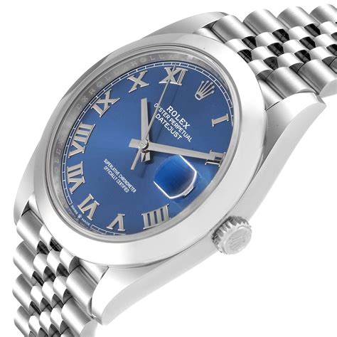 rolex datejust 41 blue roman numeral|Rolex Datejust 41 reference numbers.